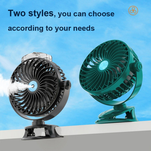 Ventilateur de refroidissement de style clip de bureau de chargement USB, spécification : spray (noir) SH590419-07