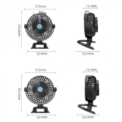 Ventilateur de refroidissement de style clip de bureau de chargement USB, spécification : spray (noir) SH590419-07