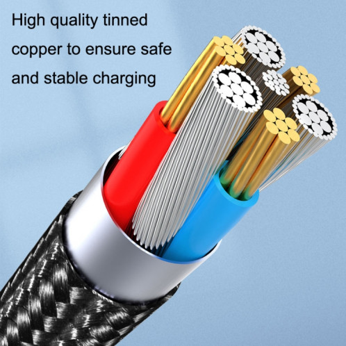 Câble de données de charge rapide magnétique rotatif CC57, style : 2 m + tête Type-C/USB-C (rouge) SH402A1935-06