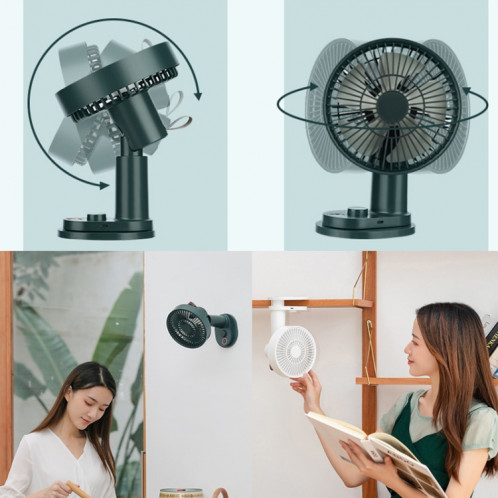 Télécommande intelligente Charge USB Secouant la tête Ventilateur de bureau Poussette Clip Fan (Vert) SH001C1379-06
