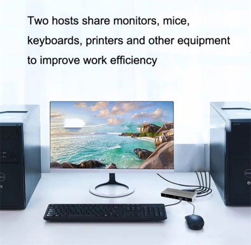 Commutateur KVM USB 8K KYSW59 60HZ DP Dispositif de partage d'ordinateur 2-en-1 SH170280-06