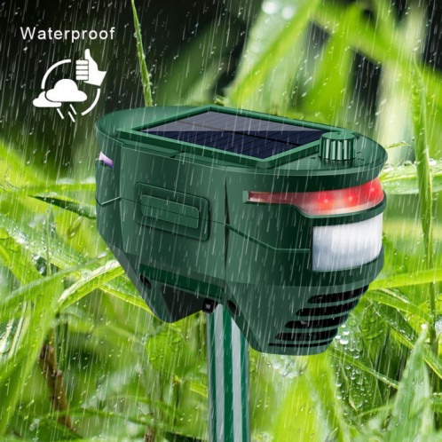 RC-544 Répulsif solaire extérieur à capteur infrarouge à ultrasons pour animaux (vert foncé) SH501A463-06