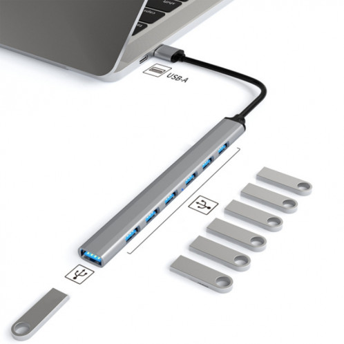 Station d'accueil 7 en 1 USB3.0 HUB multifonctionnel pour ordinateur portable (interface USB) SH601A1240-06