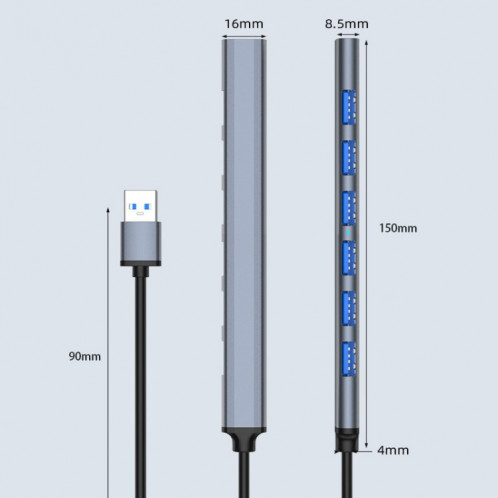 Station d'accueil 7 en 1 USB3.0 HUB multifonctionnel pour ordinateur portable (interface de type C) SH601B833-06