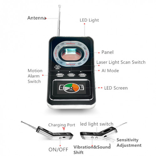 K600 Détecteur de signal Caméra d'hôtel Anti-Sneak Shooting Infrared Scanning Detector SH74781097-06