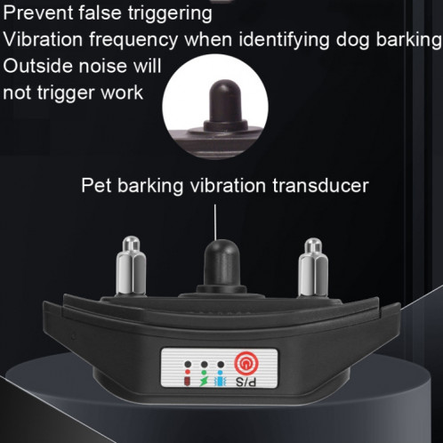 Collier de dressage pour chien avec dispositif anti-aboiement intelligent, style : vibration + son (noir) SH802A526-06