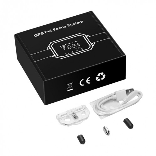 Dog Trainer Clôture électronique Smart GPS Arrêt d'aboiement sans fil (Noir) SH901B89-06