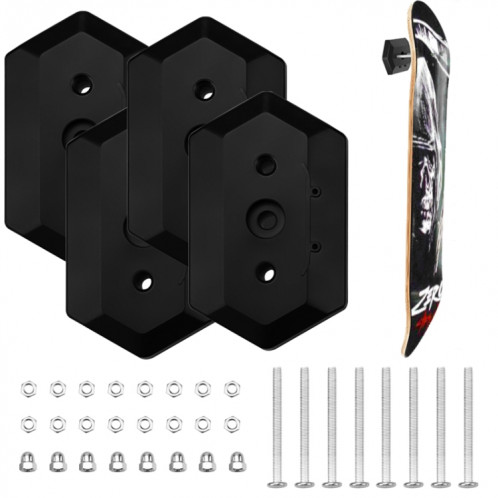 Support de planche à roulettes mural 2PCS pour l'affichage et le stockage de la planche à roulettes (noir) SH701A383-06