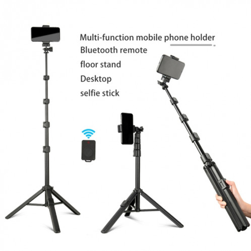QingZhuangShiDai ZP100B support de téléphone au sol en alliage d'aluminium en direct Bluetooth téléphone Selfie Stick SQ20021126-06