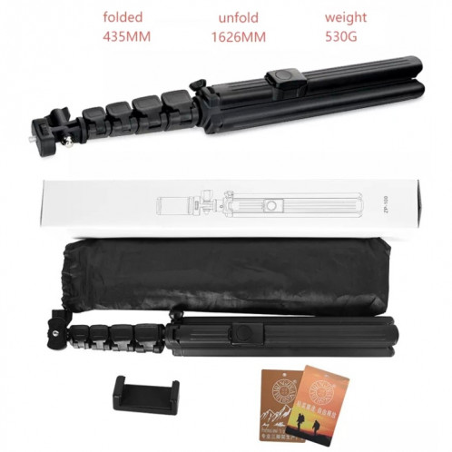 QingZhuangShiDai ZP100B support de téléphone au sol en alliage d'aluminium en direct Bluetooth téléphone Selfie Stick SQ20021126-06