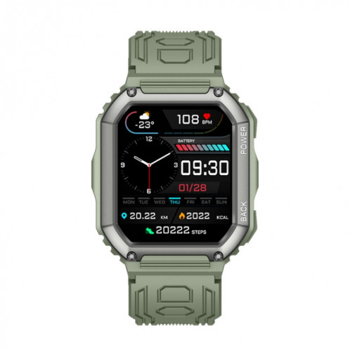 KR06 1,8 pouces fréquence cardiaque surveillance de la pression artérielle Smart Calling Watch (vert) SH101B308-07