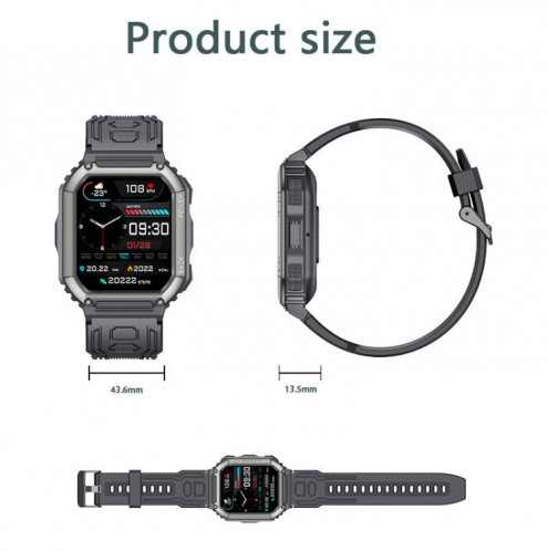 KR06 1,8 pouces fréquence cardiaque surveillance de la pression artérielle Smart Calling Watch (vert) SH101B308-07