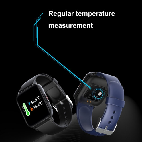 QS16Pro Montre intelligente étanche de surveillance de la santé de 1,69 pouces, prend en charge la détection de la température corporelle, couleur: rose SH28021720-07