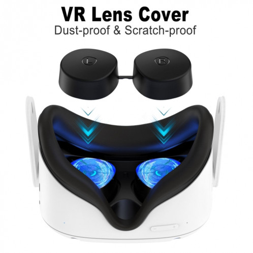 Masque pour les yeux en silicone VR + housse de protection pour objectif + chapeau de joystick, pour Oculus Quest 2 (rose) SH801E450-06