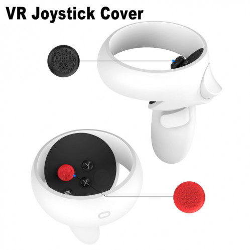 Masque pour les yeux en silicone VR + housse de protection pour objectif + chapeau de joystick, pour Oculus Quest 2 (gris) SH801C1780-06