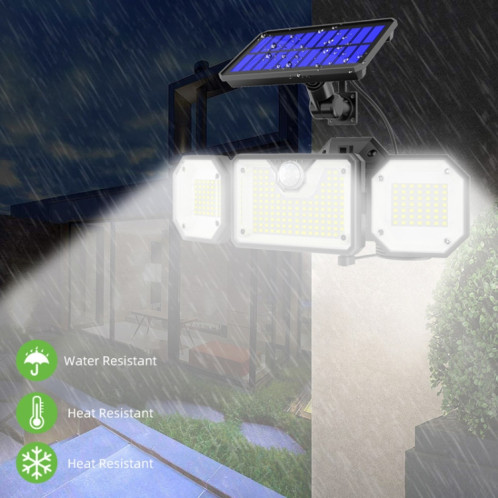Lampe solaire de jardin étanche à LED pour capteur de corps humain, style : tout en un 226 LED SH4302436-06