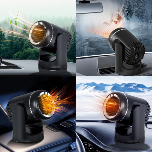 Chauffage et refroidissement de voiture 12 V 130 W Ventilateur de désembuage et de dégivrage en verre à double usage (noir) SH001A579-06