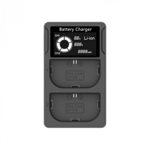 LP-E6 Chargeur de batterie pour appareil photo LCD double chargeur USB SH101A1721-05