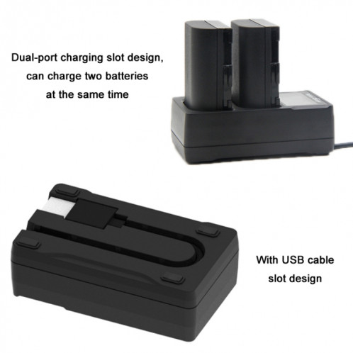 LP-E6 Chargeur de batterie pour appareil photo LCD double chargeur USB SH101A1721-05