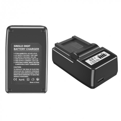 F550/F750/F970 Chargeur de batterie pour appareil photo avec chargeur LCD simple, SH901A571-06