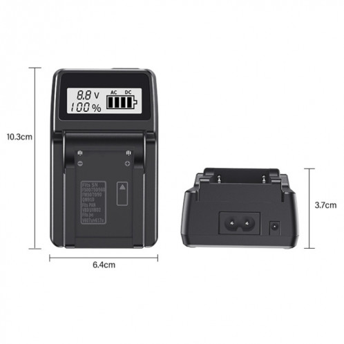 F550/F750/F970 Chargeur de batterie pour appareil photo avec chargeur LCD simple, SH901A571-06