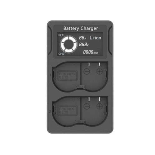 Chargeur de batterie pour appareil photo reflex à double charge LCD EL15 USB SH201A1332-05
