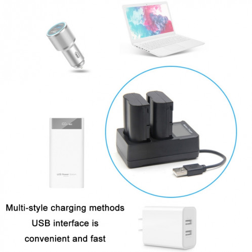 Chargeur de batterie pour appareil photo reflex à double charge LCD EL15 USB SH201A1332-05