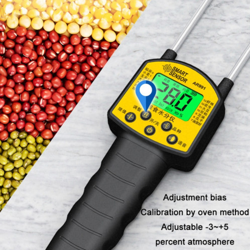 Smart Sensor AR991 Testeur de teneur en humidité du grain à invite vocale SH8873731-06