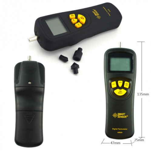 Smart Sensor AR925 Tachymètre à contact avec écran LCD SS88931303-04