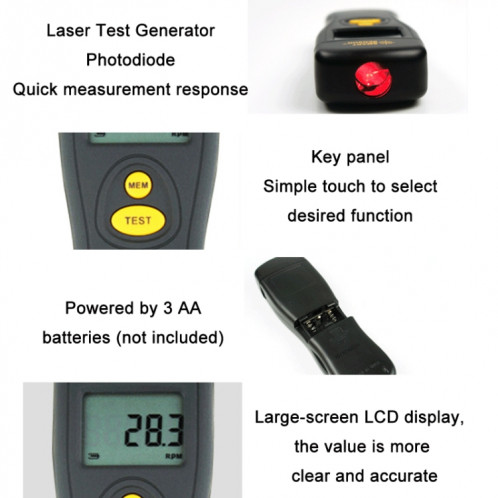 Smart Sensor AR926 Affichage à LED Mètre de détection de vitesse photoélectrique SS8895640-05