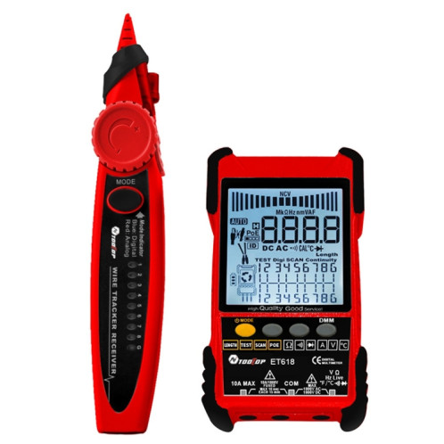 ET618 testeur de câble réseau réglable rechargeable testeur de câble POE (rouge) SH302R53-013