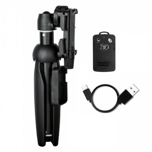 YUNTENG 9928N Trépied pour Selfie pour Téléphone Portable avec Télécommande Bluetooth (23-120cm Noir) SY601B1399-06