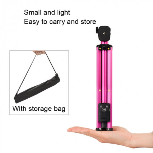 YUNTENG 1688 Selfie Stick Trépied Bluetooth Télécommande Support de caméra (Rose) SY101B388-06