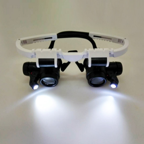 9892H-1 Loupe montée sur la tête 8x / 15x / 23x 2LED Loupe de réparation de montre SH90261605-06