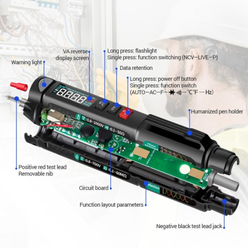Multimètre de haute précision de mesure intelligente multifonction ANENG, modèle : A3008 SA65021209-06