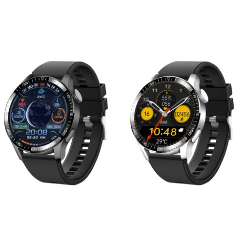 UM93Pro 1,28 pouces surveillance de la fréquence cardiaque/de l'oxygène sanguin montre d'appel Bluetooth avec fonction NFC (silicone argenté) SH701B1440-06