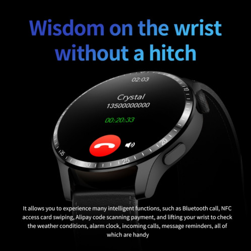UM93Pro 1,28 pouces surveillance de la fréquence cardiaque/de l'oxygène sanguin montre d'appel Bluetooth avec fonction NFC (silicone argenté) SH701B1440-06