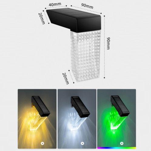 Étapes de couloir de cour étanche extérieure LED lumière solaire (blanc + lumière colorée) SH701A332-06