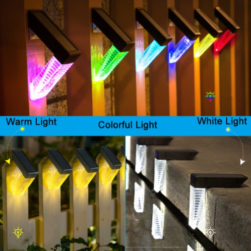 Étapes de couloir de cour étanche extérieure LED lumière solaire (blanc + lumière colorée) SH701A332-06