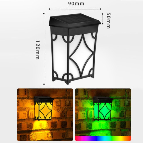 Lumière solaire LED inductive de cour décorative imperméable extérieure (lumière dorée + RVB) SH601A1418-06
