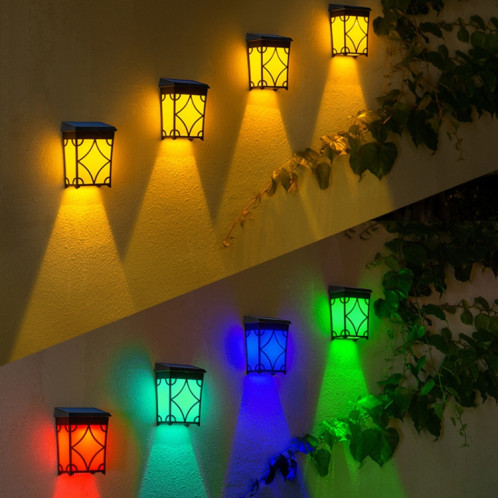 Lumière solaire LED inductive de cour décorative imperméable extérieure (lumière dorée + RVB) SH601A1418-06