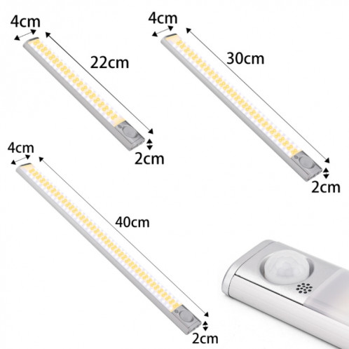 Lampe d'armoire intelligente à détection de corps humain avec chargement USB 2,8 W, longueur : 30 cm SH99021286-06