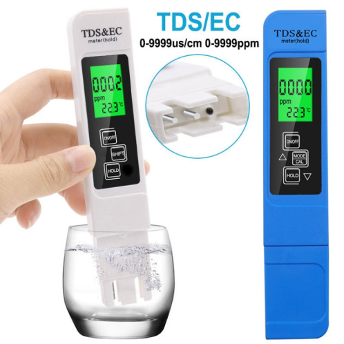 Modèle de rétroéclairage TDS & EC stylo de test de qualité de l'eau stylo de test de conductivité (bleu) SH201B1661-06