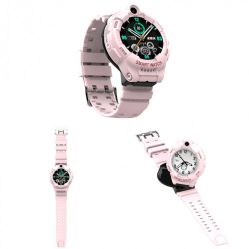 F01 Montre d'appel intelligente pour enfants à double caméra rotative 1,28 pouces 4G avec fonction SOS (rose) SH901B1772-08