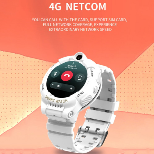 F01 Montre d'appel intelligente pour enfants à double caméra rotative 1,28 pouces 4G avec fonction SOS (rose) SH901B1772-08