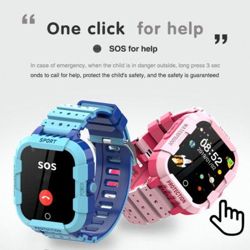 DF75 1,4 pouces 4G GPS Positionnement Enfants Montre d'appel intelligente étanche avec fonction SOS (Rose) SH601A1403-07