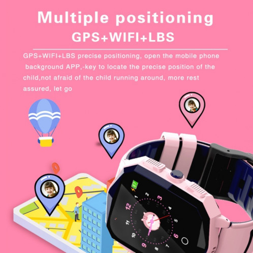 DF73 Montre d'appel pour enfants avec positionnement GPS 1,4 pouces 4G avec fonction SOS (bleu) SH801B1927-07
