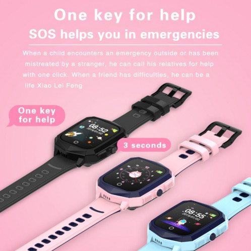 DF73 Montre d'appel pour enfants avec positionnement GPS 1,4 pouces 4G avec fonction SOS (bleu) SH801B1927-07