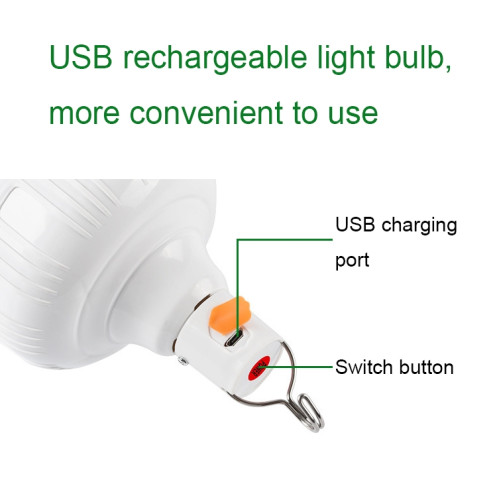 AB26 USB chargeant l'ampoule LED le marché de nuit allume la lampe suspendue de camping en plein air, puissance: 60W (blanc) SH54021302-07