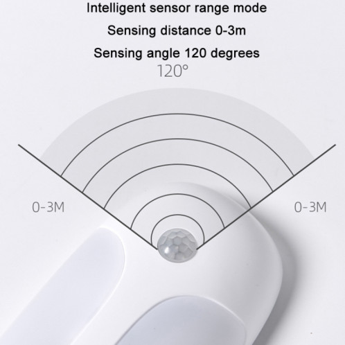 Capteur de corps intelligent Firefly rechargeable par USB (lumière blanche) SH201A968-06